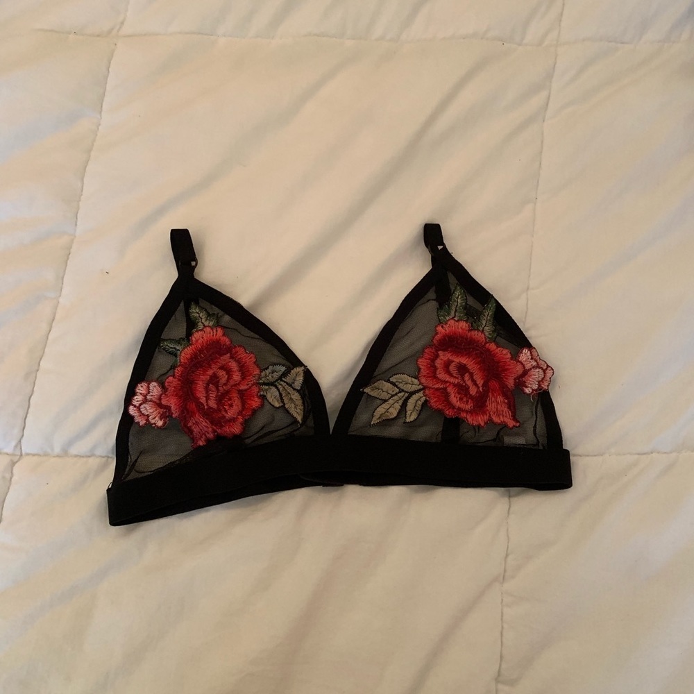 Mesh rose bralette